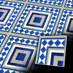 Zementfliesen antik, historischer Baustoff | Retro-Fliesen | Historisch | Muster V20C2-010-B | Ventano